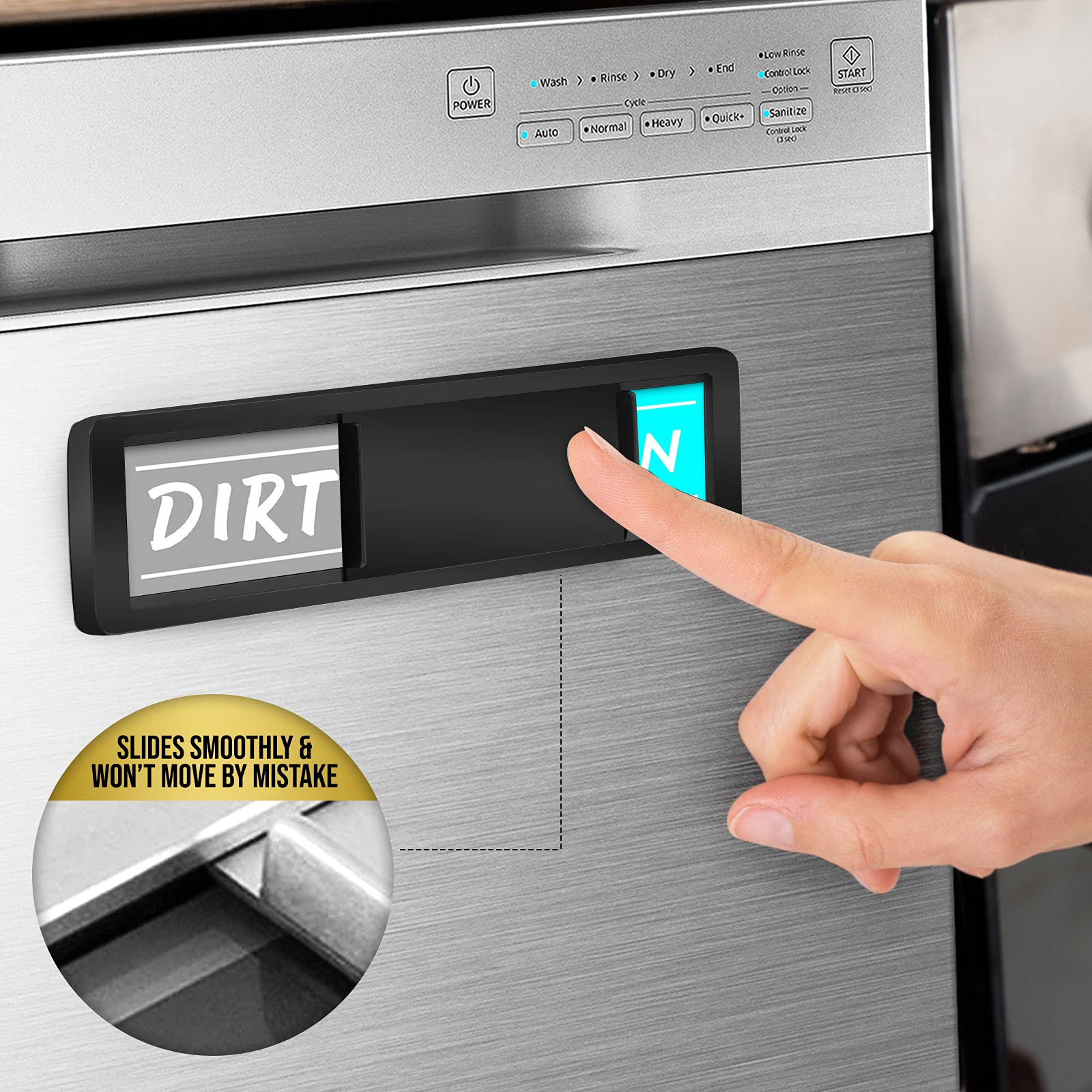 Dishwasher Magnet Clean Dirty Sign - Strong & Classic Kitchen Decor for Dishwasher Door - Stylish Home Organization Accessory (Perfect for Kitchens, Offices & Dorms)