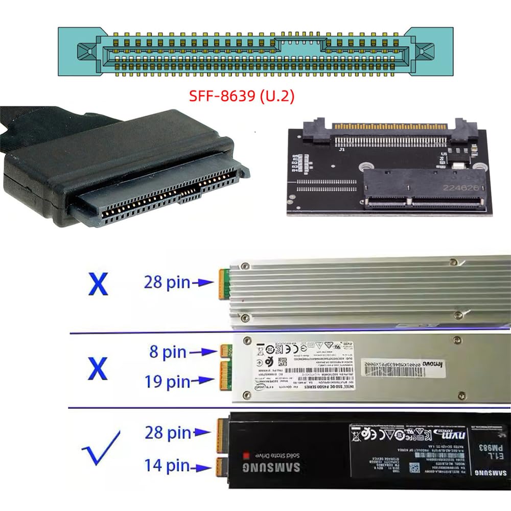 Upgrade Storage SSD Adapter - U.2 SFF-8639 to NVMe Ruler 1U GEN-Z EDSFF 2C 8X Converter for Short SSD PM983 E1.L Carrier - High-Speed Data Transfer for Servers & Data Centers