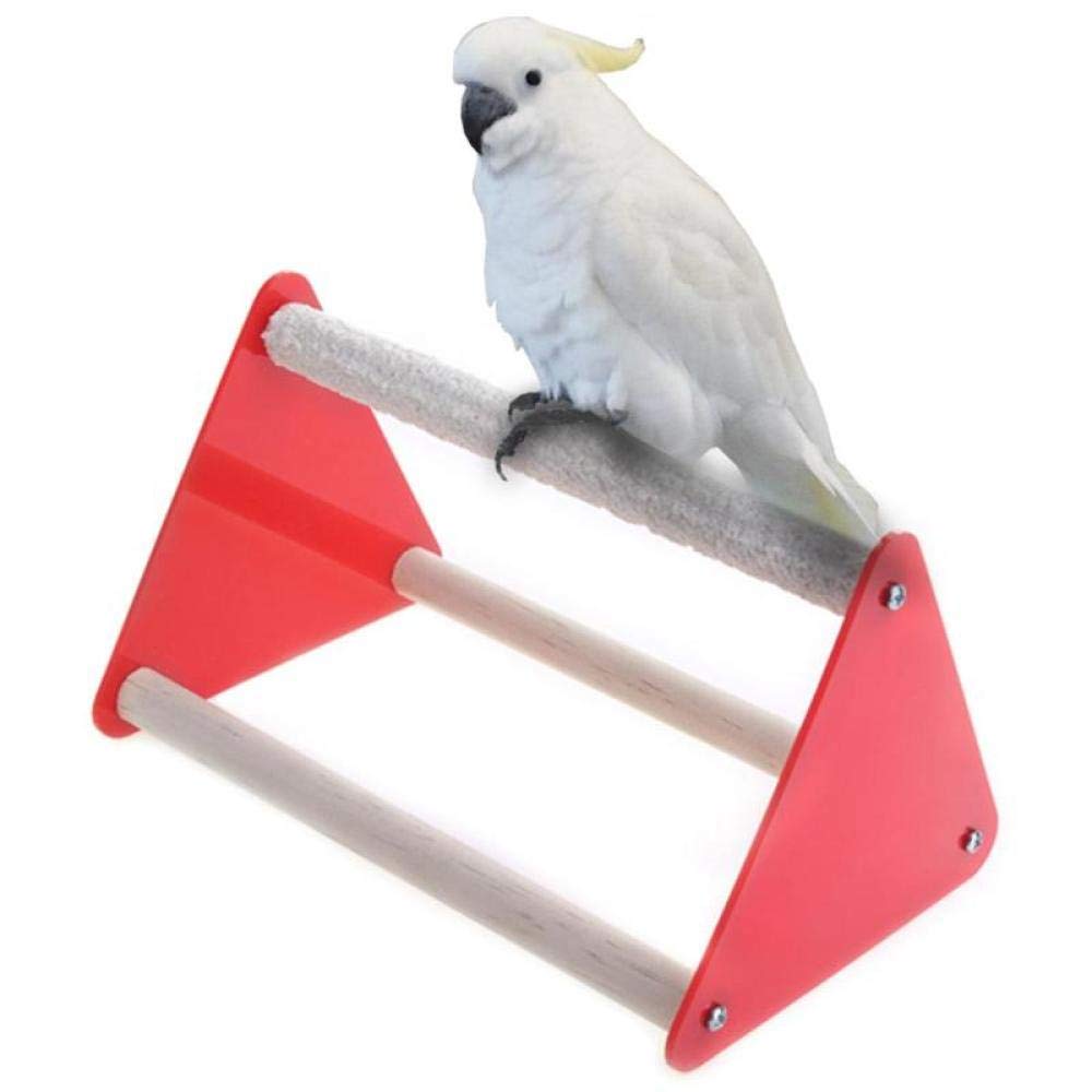 Colorful Acrylic Bird Swings & Triangle Ladder - 2PCS Durable Parrot Toys with Rubber Grips for Claw Grinding - Perfect for Cage Play, Exercise & Mental Stimulation of Parrots, Cockatiels & Small Birds