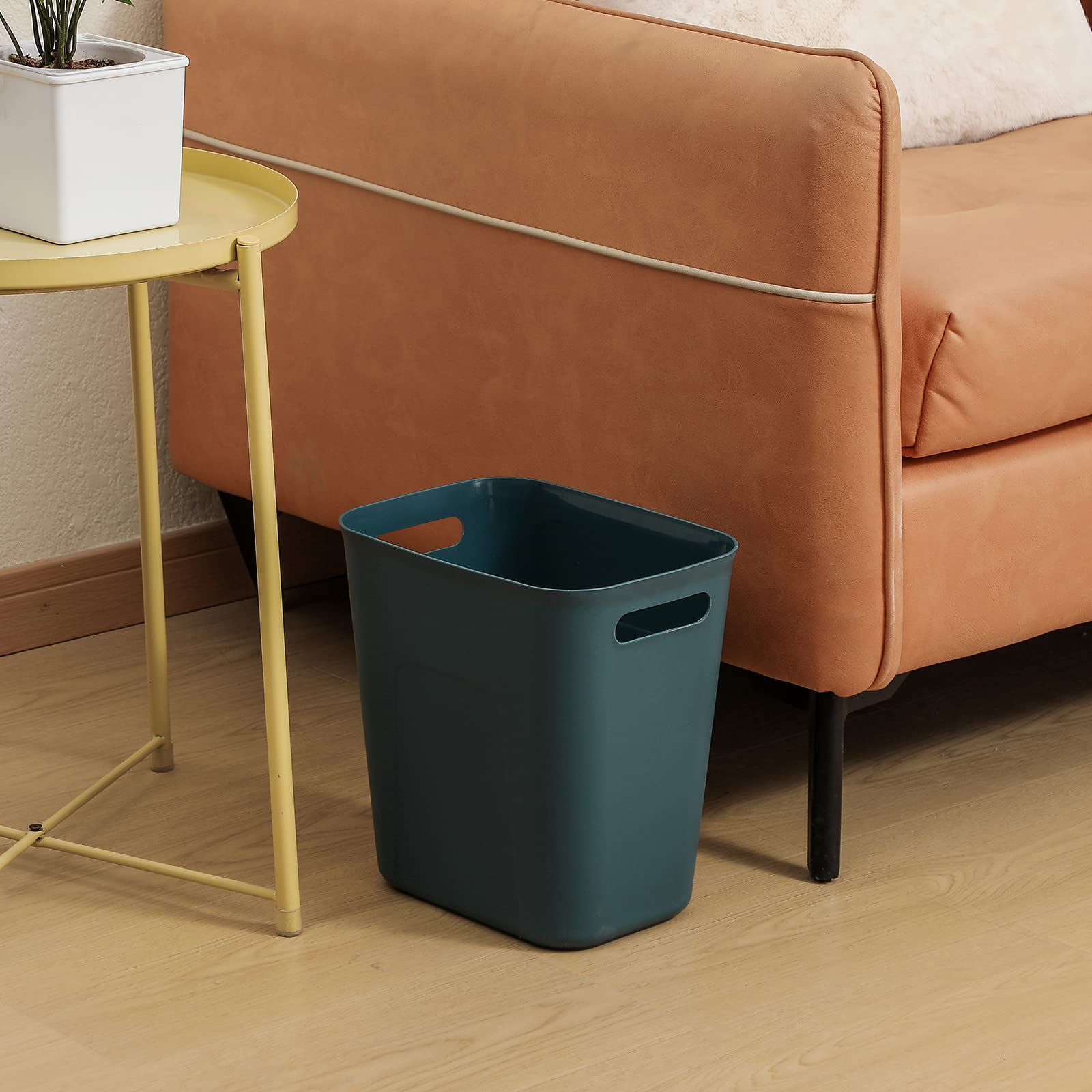 UUJOLY 3.5 Gallon Plastic Small Trash Can - Compact Waste Basket for Bathroom, Kitchen, Office, Kids Room & Dorm - Blue Green Garbage Bin - Perfect for Laundry Rooms, Bedrooms & Small Spaces