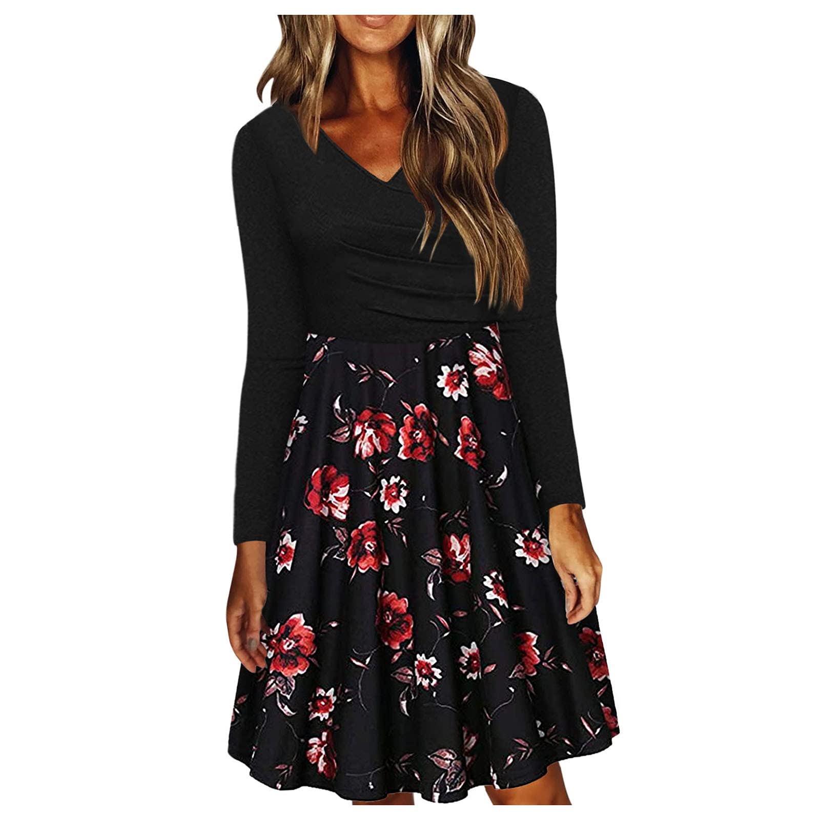 Kaniem Women's Long Sleeve Party Beach Dress - Slim Fit Summer Dresses for Petite - Perfect for Cocktail Parties, Beach Vacations & Date Nights