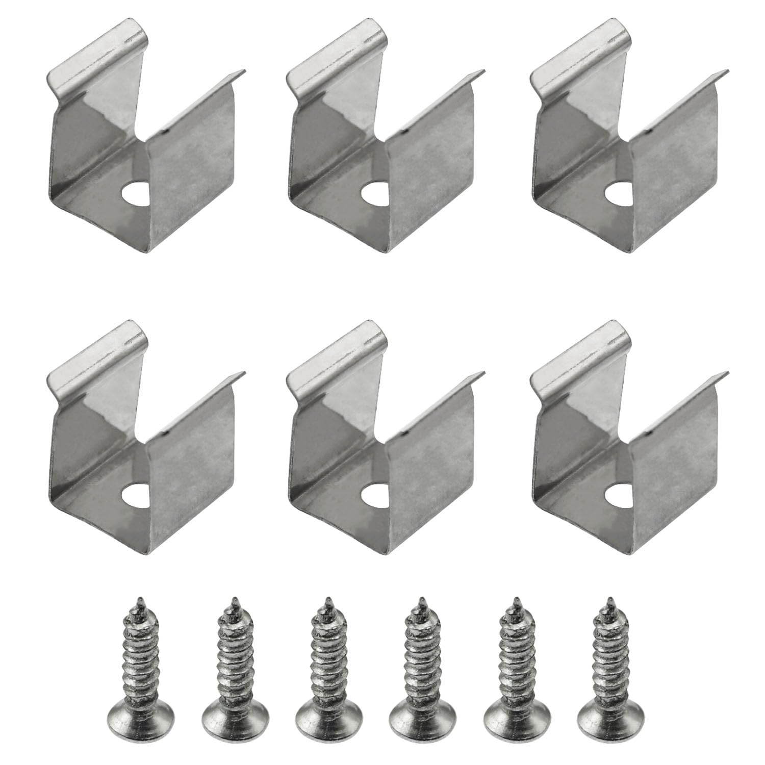 60PCS Stainless Steel LED Light Strip Mounting Clips with Screws - Heavy Duty Fixing Brackets for Rope Lights, Cabinet Lights, Line Lights - Perfect for Home, Garden, Path, Store & Office Lighting Installation