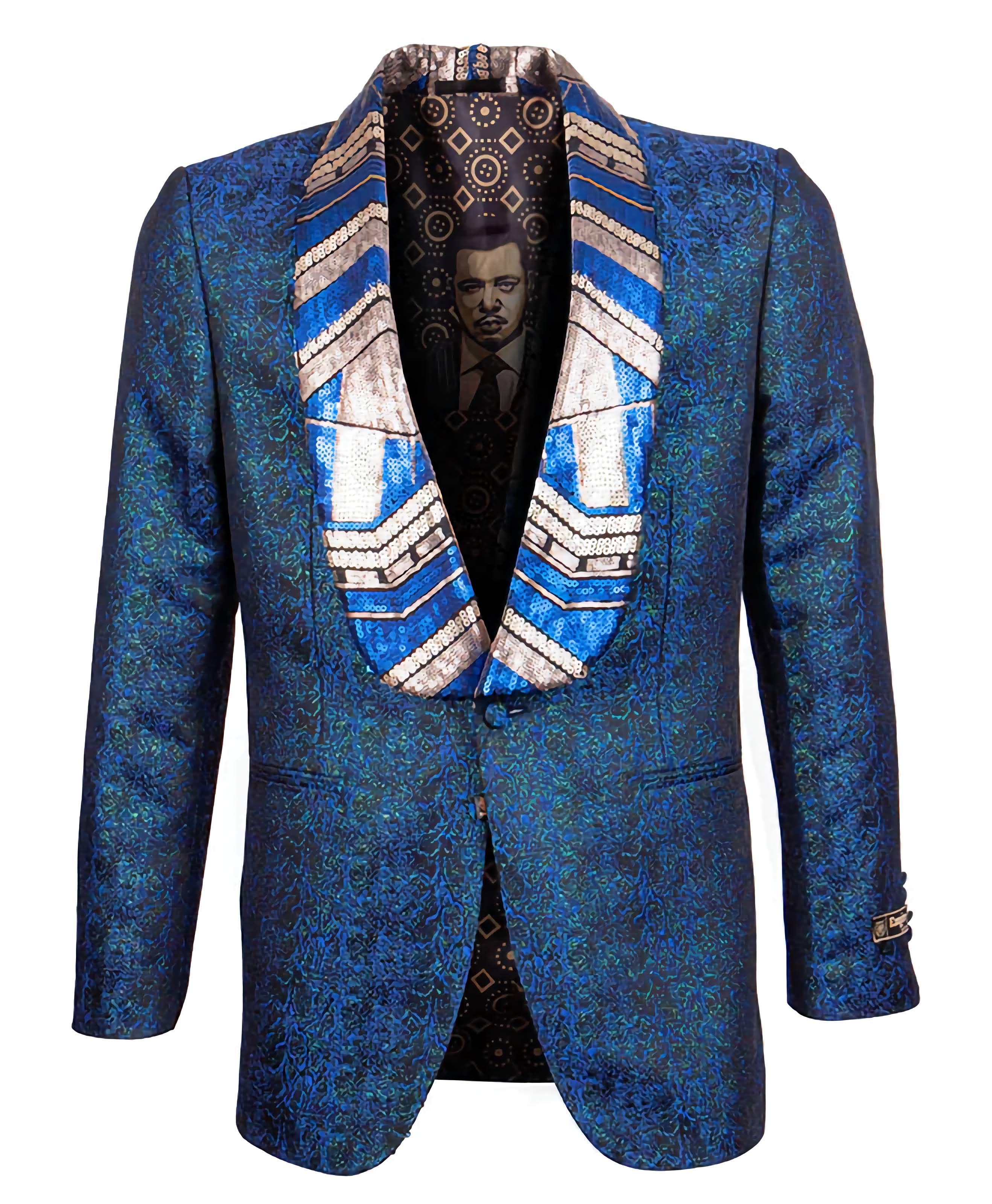 Navy Slim Fit Satin Shawl Lapel Blazer for Men - Premium Limited Edition Formal Jacket | Perfect for Weddings, Business Meetings & Special Occasions