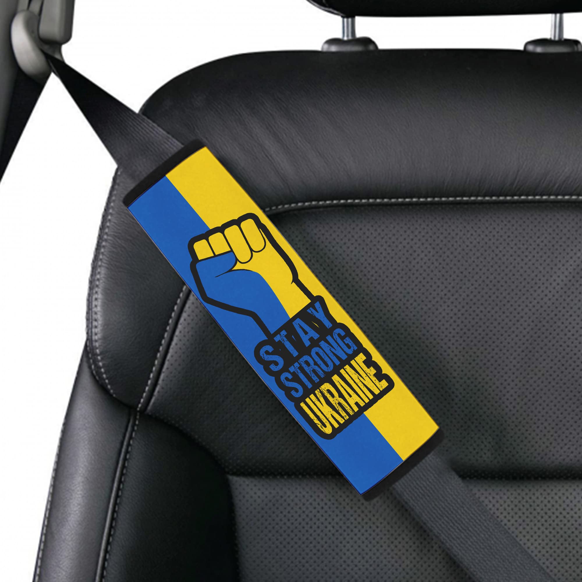 Stay Strong Ukraine Car Seatbelt Cover - Comfortable & Stylish Accessory for Car Decor - Pray for Ukraine Support - Perfect for Daily Commute & Road Trips