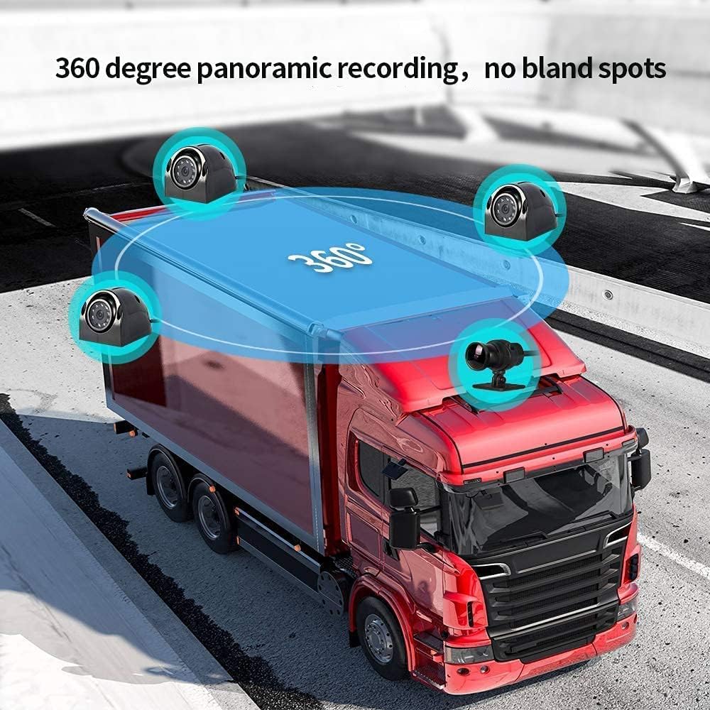 VSYSTO 7.0'' Truck Backup Camera System - 4 Channel HD 1080P Front, Side & Rear View Camera Kit with GPS, Night Vision for Semi Trucks, Trailers, RVs - Parking Monitoring & Safety Driving Assistance