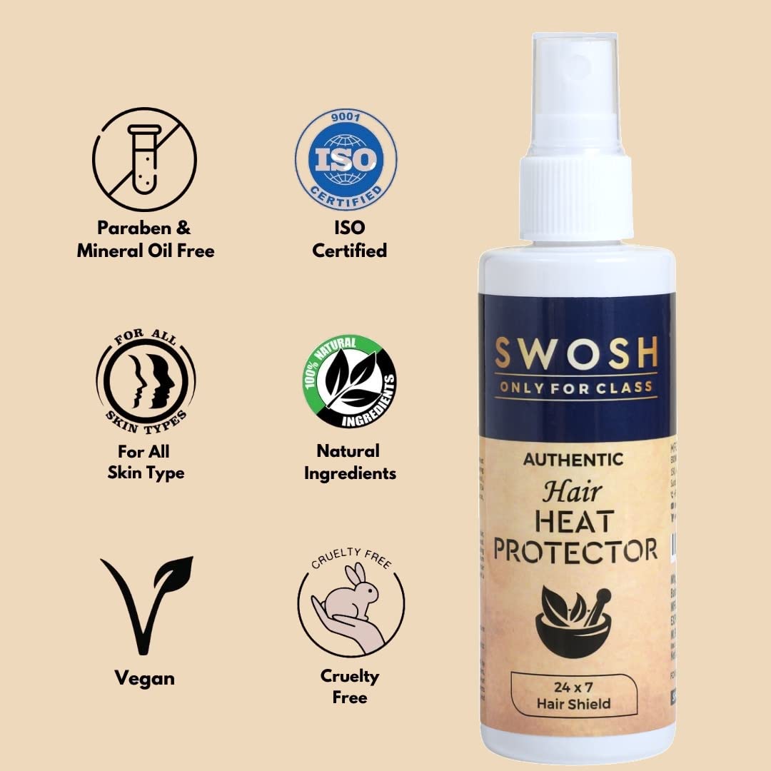 Natural Heat Protectant Hair Spray for Women & Men - Sulfate Free, UV Protection, Frizz Control - Perfect for Styling, Blow Drying & Hot Tools