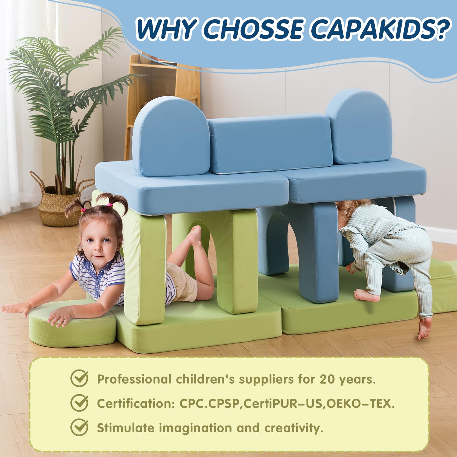 Modular Kids Play Couch - 1000+ Building Options, Super Comfy Convertible Sofa for Playroom & Nursery, Perfect Gift for Toddlers & Children - Great for Playtime, Reading Nook & Nap Time