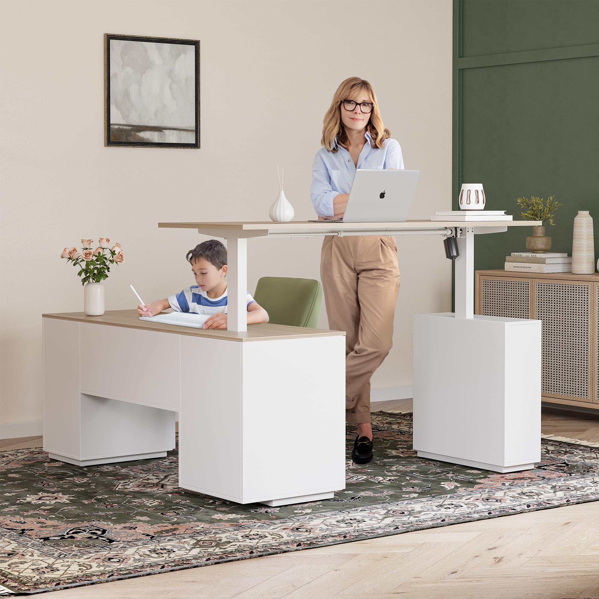 FEZIBO Electric Height Adjustable Standing Desk - 63