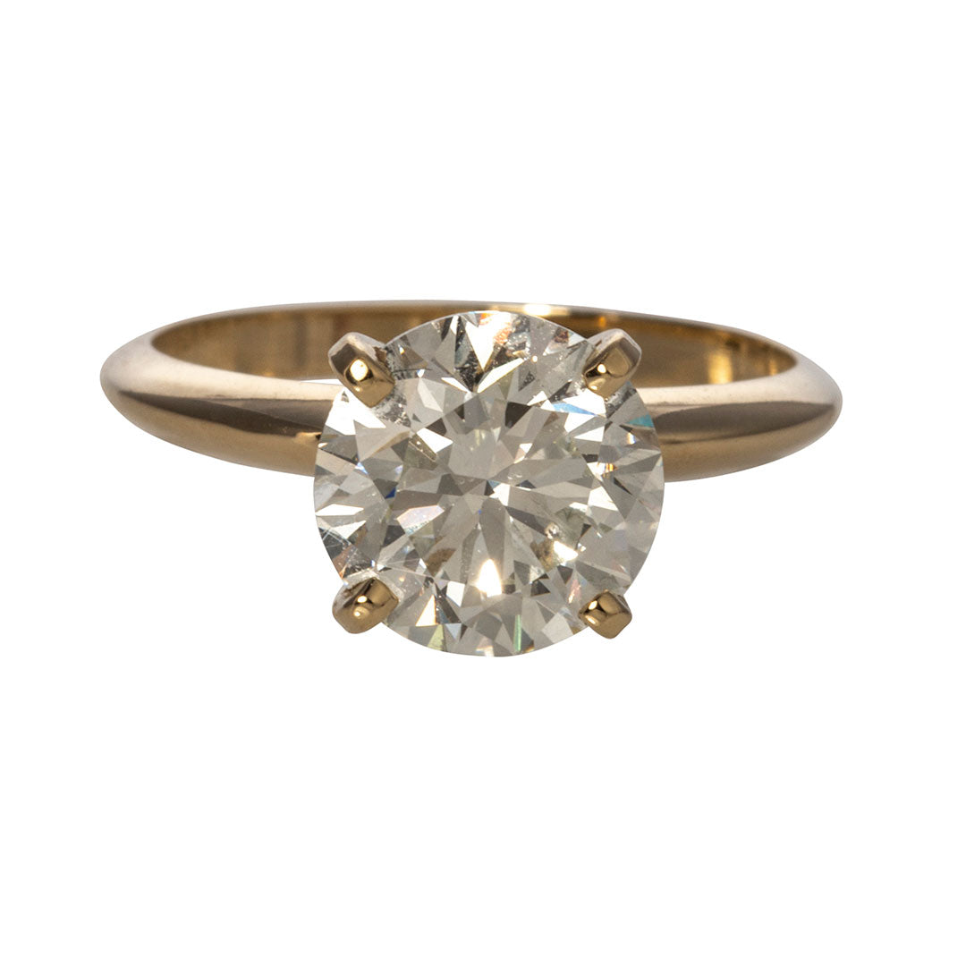2.5 Carat I SI1 Round Solitaire Diamond Engagement Ring in 14K Yellow Gold - Perfect for Proposals, Weddings & Anniversaries