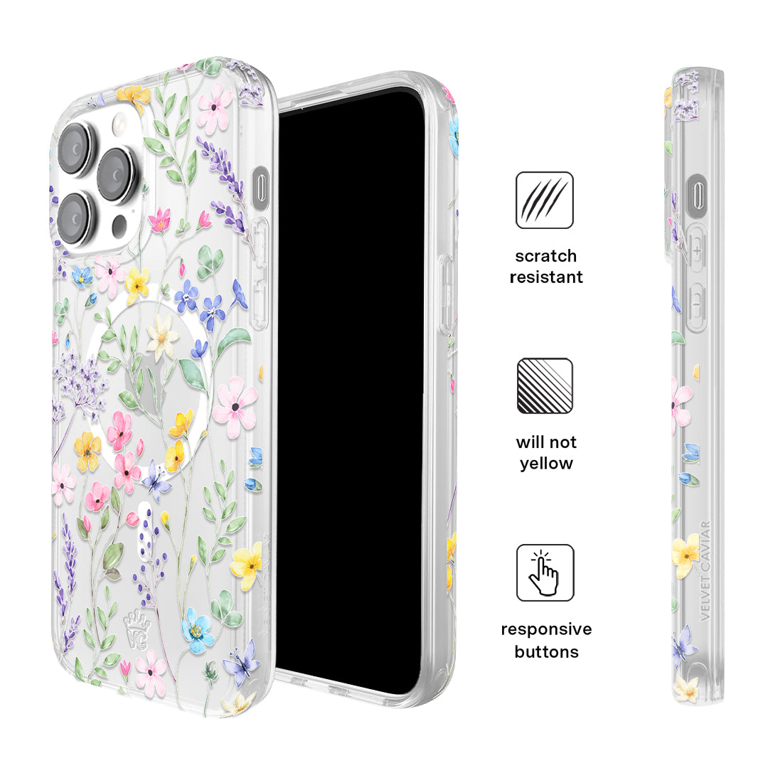 Enchanted Floral iPhone Case - Elegant Flower Design Protective Cover for iPhone 12/13/14/15 - Perfect for Everyday Use, Travel & Gift Giving
