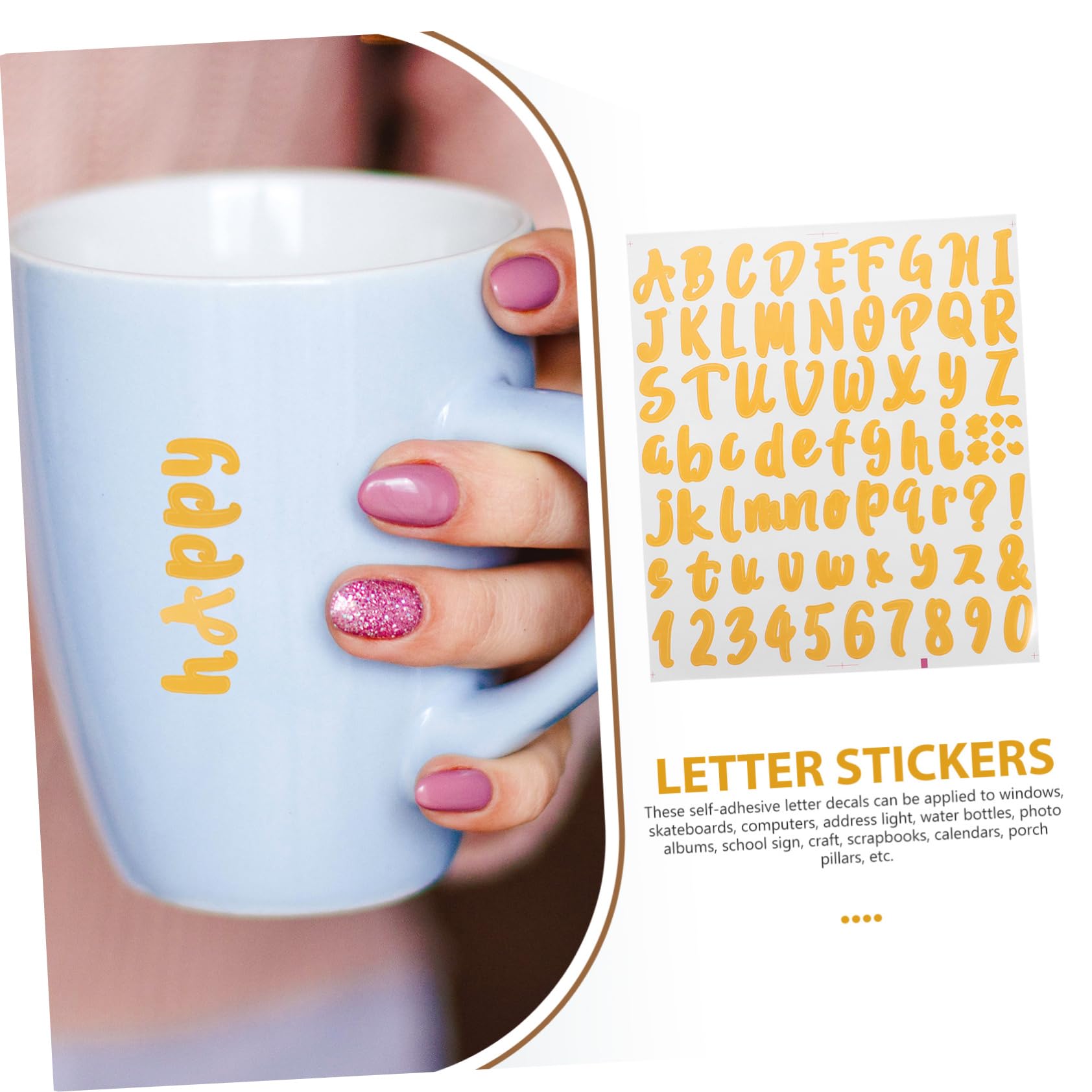 NUOBESTY Alphabet Letter Stickers - 5 Sheets Self-Adhesive Vinyl Decals for Mailbox, Cups, Windows, DIY Crafts - Perfect for Home Decor, Scrapbooking & Personalized Gifts