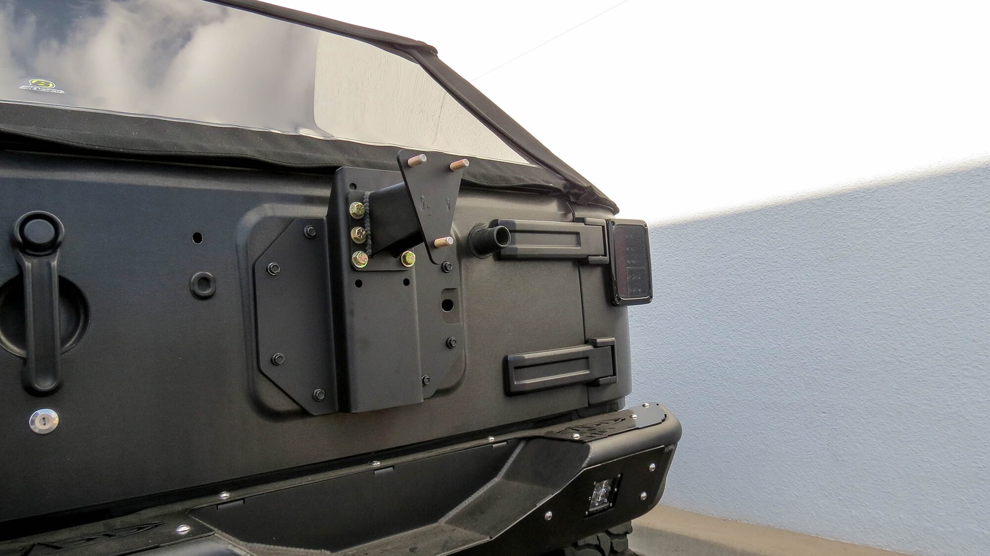 Jeep JK Wrangler Rear Gate Tire Carrier - Heavy Duty Spare Tire Mount Bracket for Off-Road Adventures & Overlanding