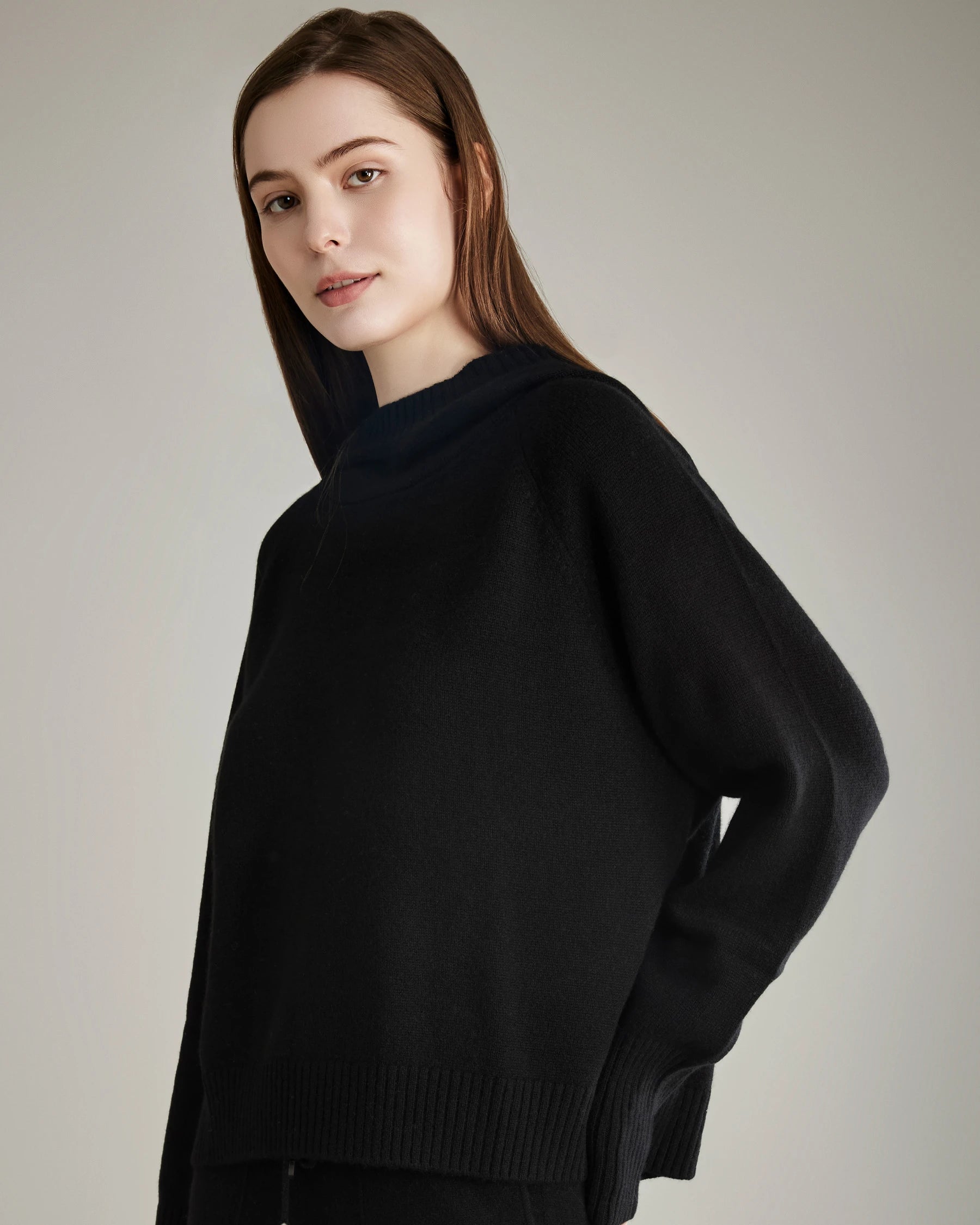 Women's Soft Cashmere Hooded Sweater - Cozy Winter Pullover for Lounge, Travel & Casual Outfits