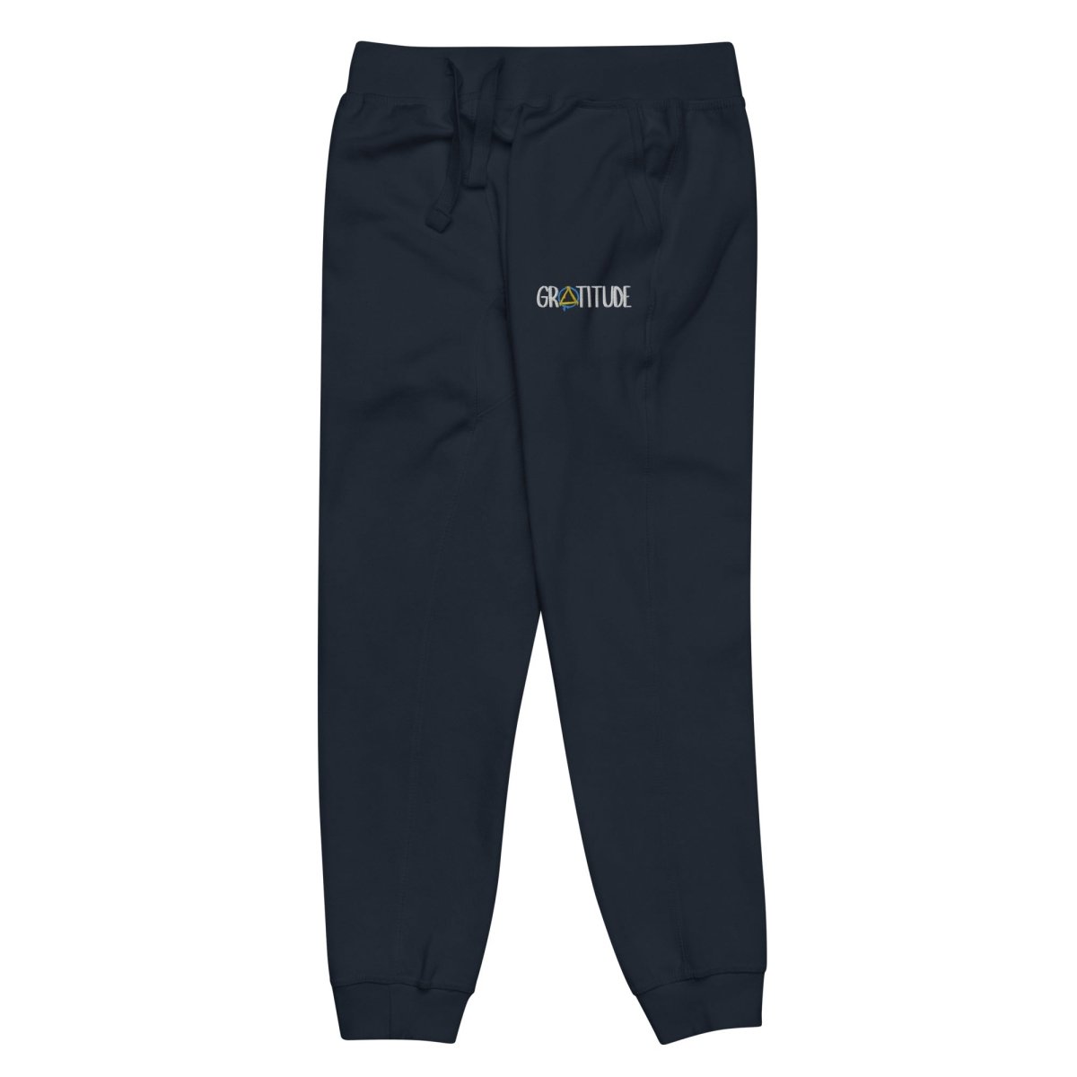 Gratitude Embroidered Unisex Fleece Sweatpants - Cozy Lounge Pants for Men & Women - Perfect for Yoga, Home Relaxation and Casual Wear