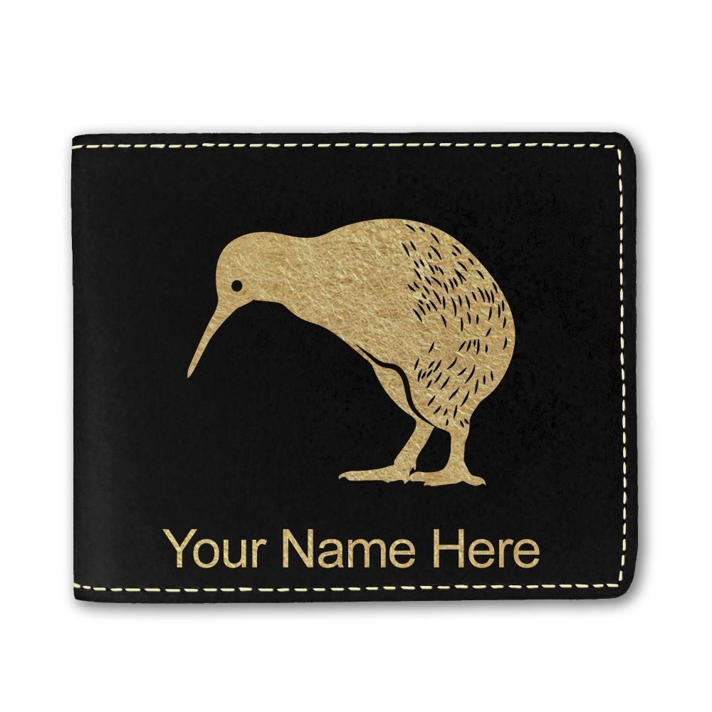 Premium Faux Leather Wallet with Kiwi Bird Design - Custom Engraving Available | Perfect Gift for Men & Women, Travel & Everyday Use