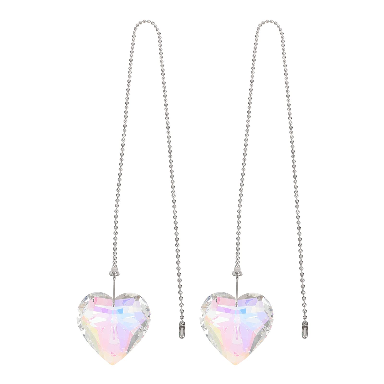 2-Pack Crystal Lamp Sling Chain Hanging Decor - Elegant Fan Pendant Lighting for Bedroom, Living Room & Wall Decoration | Perfect for Home, Office & Wedding Decor