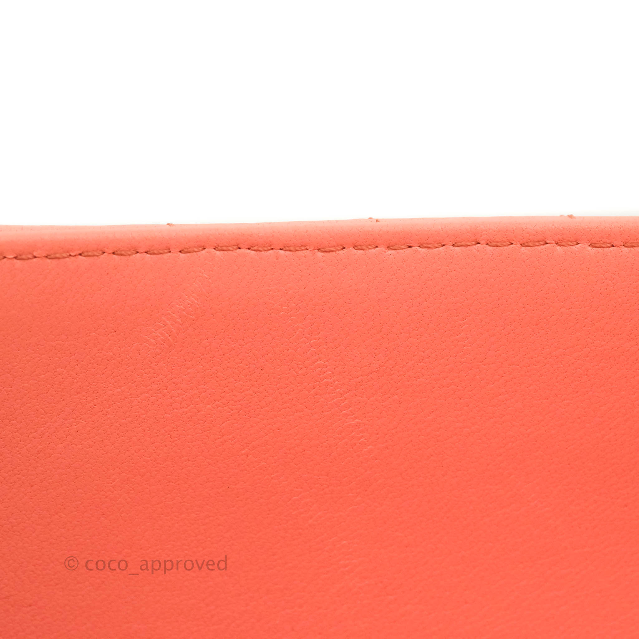 Chanel Classic M/L Medium Chevron Double Flap Bag in Coral Pink Lambskin with Aged Gold Hardware - Luxury Shoulder Bag for Women, Perfect for Parties, Weddings & Special Occasions