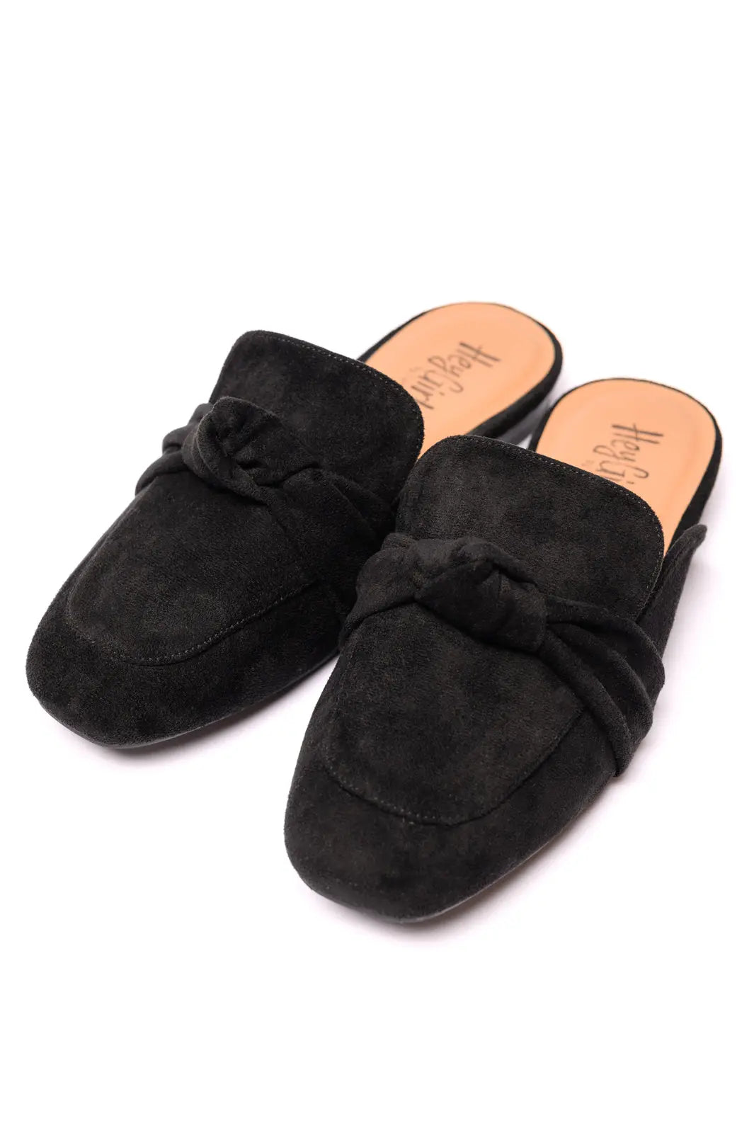 Black Faux Suede Clingy Mules - Comfortable Slip-On Shoes for Women | Perfect for Casual Outings, Office Wear & Everyday Comfort