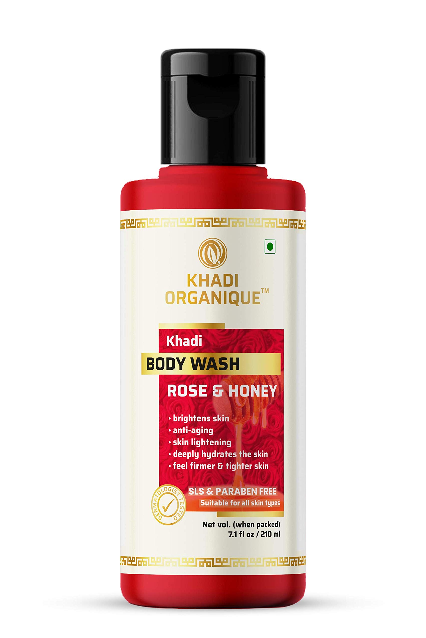 Khadi Organique Rose & Honey Body Wash and Rose Face Wash for Glowing Skin - 420ml (Pack of 2) | Natural Skincare Set for Daily Hydration & Radiance | Perfect for Dry Skin Care & Spa Day at Home