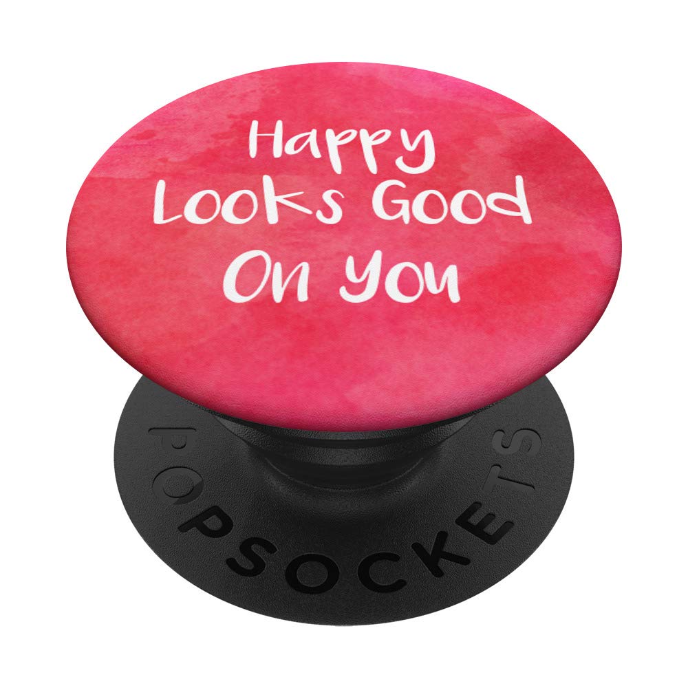 Happy Looks Good On You - Pink Watercolor Design T-Shirt for Women | Cute & Trendy Graphic Tee for Casual Wear, Gifts & Everyday Outfits