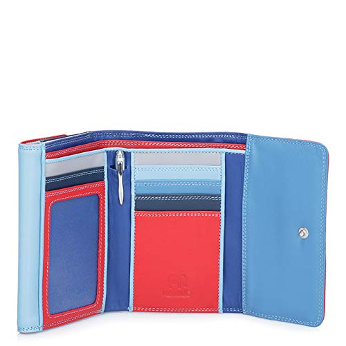Premium Genuine Leather Double-Flap Wallet for Men & Women - 6 Card Slots, ID Window & Coin Pocket - Stylish Compact Purse for Everyday Carry, Travel & Business | Royal Color Luxury Accessory