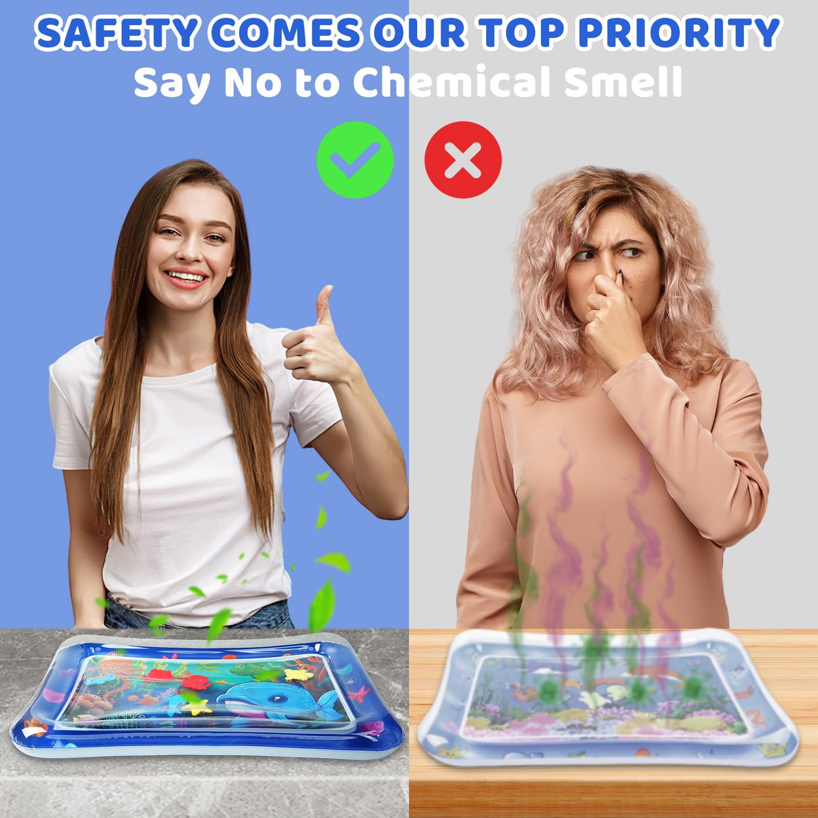 Inflatable Tummy Time Water Mat for Babies 3-24 Months | Premium Developmental Baby Play Mat | Portable Infant Toys for Crawling & Sensory Play | Perfect Baby Shower Gift for Newborns & Toddlers