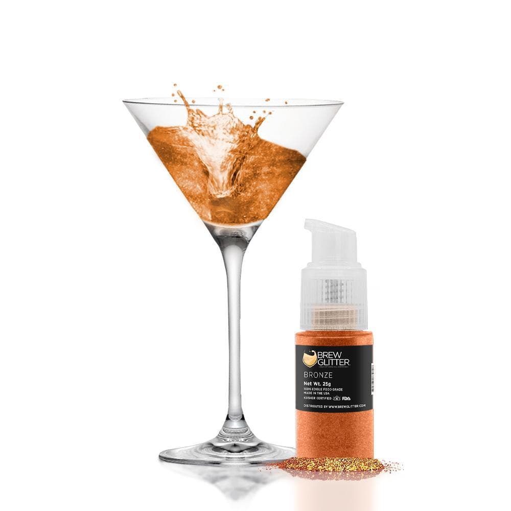 Bronze Edible Glitter Spray Pump for Baking & Cake Decorating | Brew Glitter® | Food Safe Sparkle for Desserts, Cupcakes & Cocktails