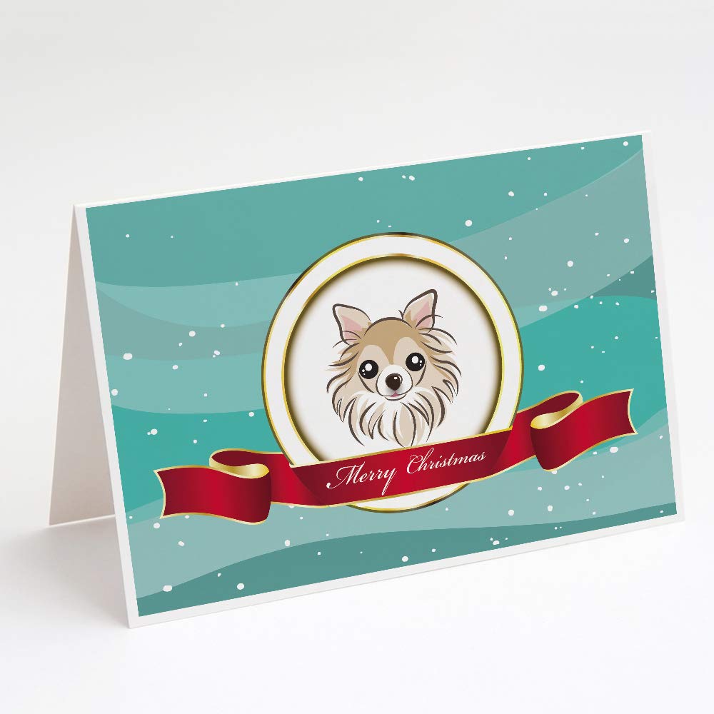 Chihuahua Merry Christmas Greeting Cards - Pack of 8 Blank A7 Note Cards with Envelopes (5x7 Inch) | Whimsical Holiday Cards for Pet Lovers | Perfect for Christmas Wishes, Thank You Notes & Holiday Greetings