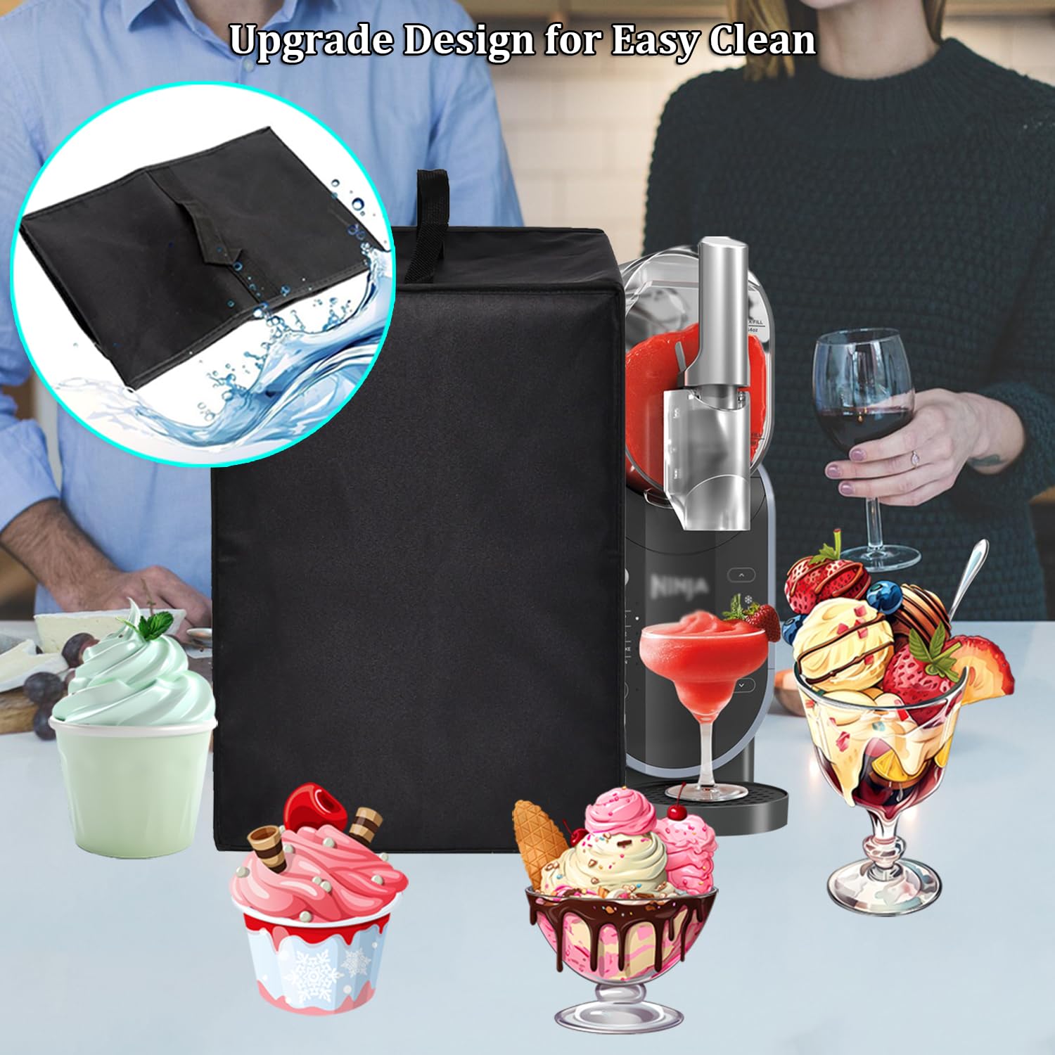 Ninja Professional Slushie Machine Cover FS301 & FS301C - Durable Lid for Frozen Drink Maker, Black - Perfect for Home Bars, Parties, and Summer Refreshments
