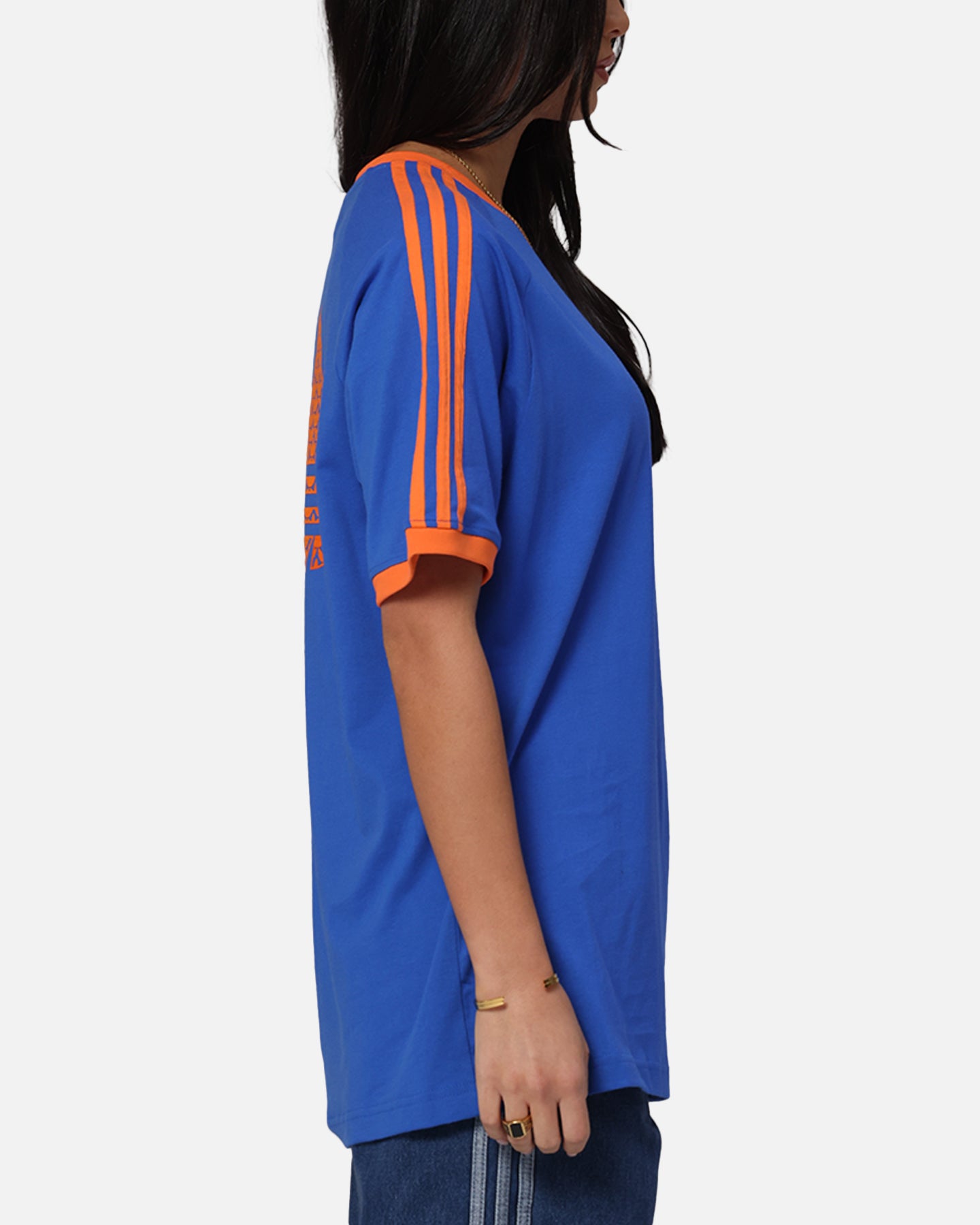 Adidas Monogram Cali T-Shirt for Men - Blue Casual Short Sleeve Tee | Gym, Workout, Streetwear Fashion