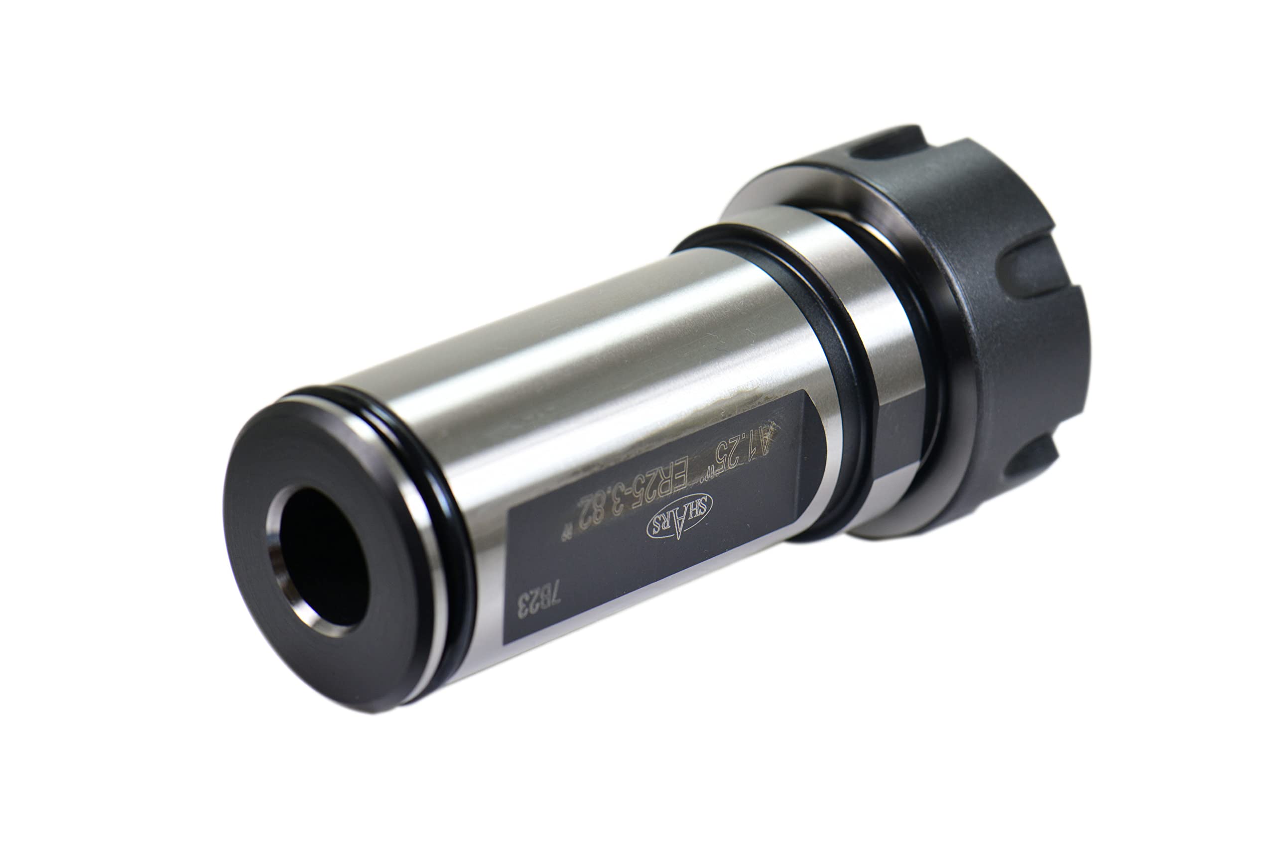 Shars ER25 Coolant Through Straight Shank Extension Tool Holder with O-Ring Seal - 42mm Slotted Nut, 3.82