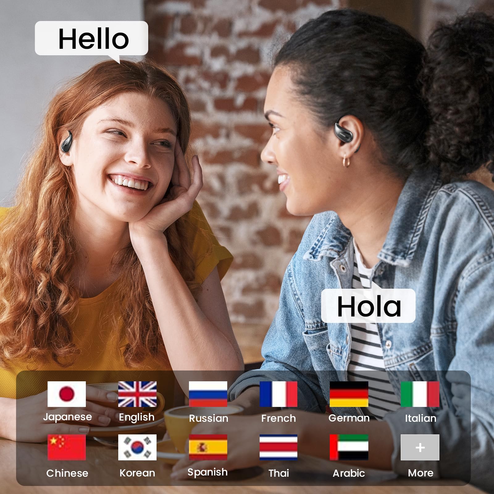 MINISO X33 AI Translation Wireless Open Ear Earbuds - Bluetooth 5.4, IPX5 Waterproof, 35H Battery Life, Premium Sound with Charging Case | Perfect for Travel, Workouts & Multilingual Communication