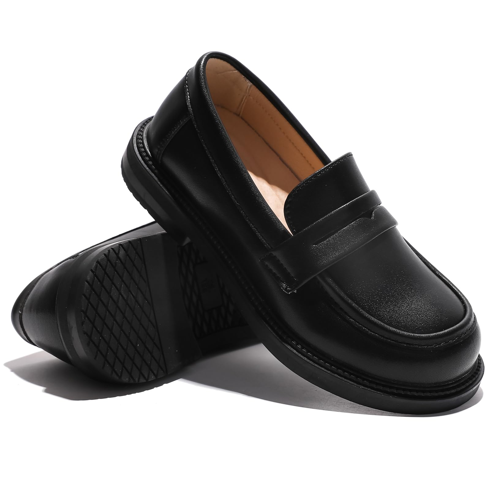 WUIWUIYU Boys & Girls Casual Slip-On Loafers - Round Toe Leather Dress Shoes for Church, School Uniform & Formal Occasions (Toddler/Little Kid/Big Kid) - Perfect for Weddings, Parties and Daily Wear