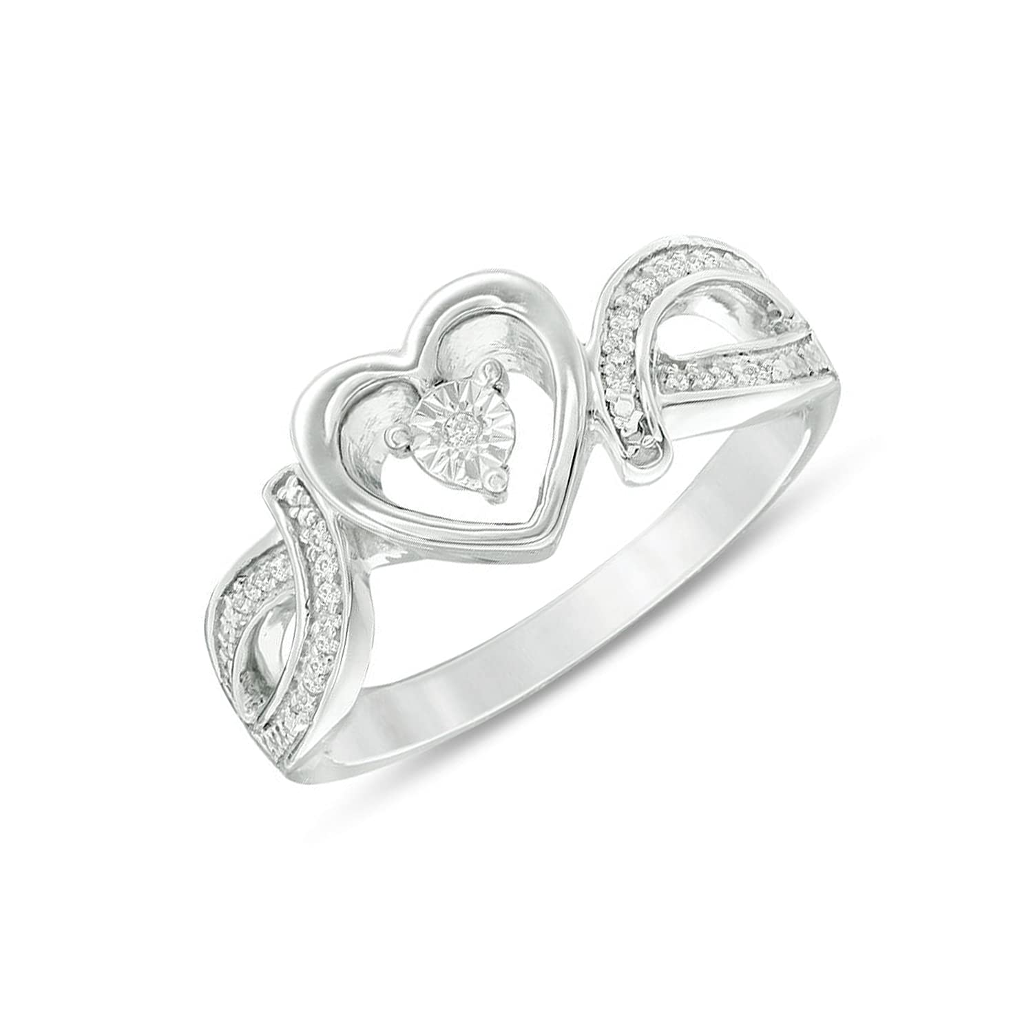 Personalized Heart Name Engraved Eternity Wedding Band Ring for Women - Sterling Silver Romantic Gift for Girlfriend, Wife, Daughter - Perfect for Anniversaries, Valentine's Day & Special Occasions