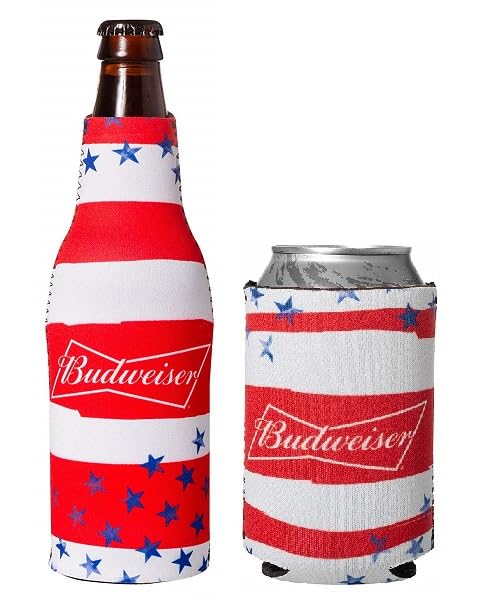 Original Budweiser Beer Can Cooler - Insulated Can Huggie for 12 oz Cans, Keep Drinks Cold for Hours - Perfect for Parties, BBQs, Tailgating & Outdoor Events