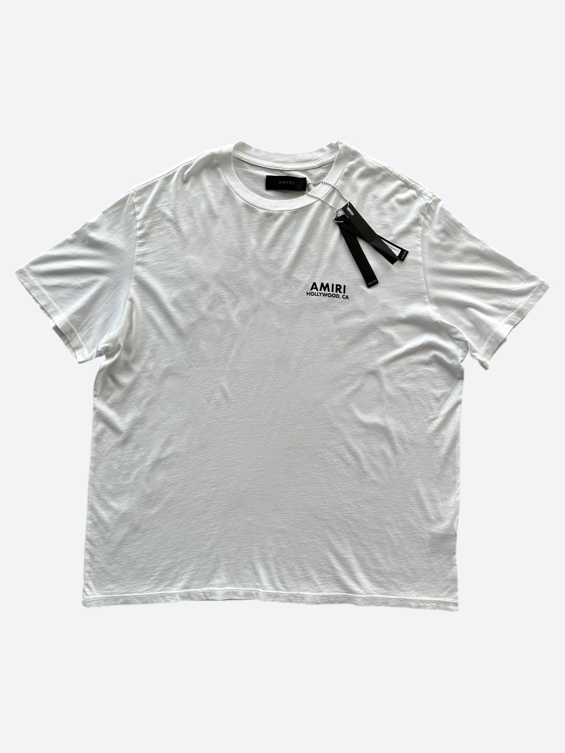 Amiri White & Black Los Angeles Exclusive Bones Graphic T-Shirt for Men - Streetwear Fashion & Casual Wear