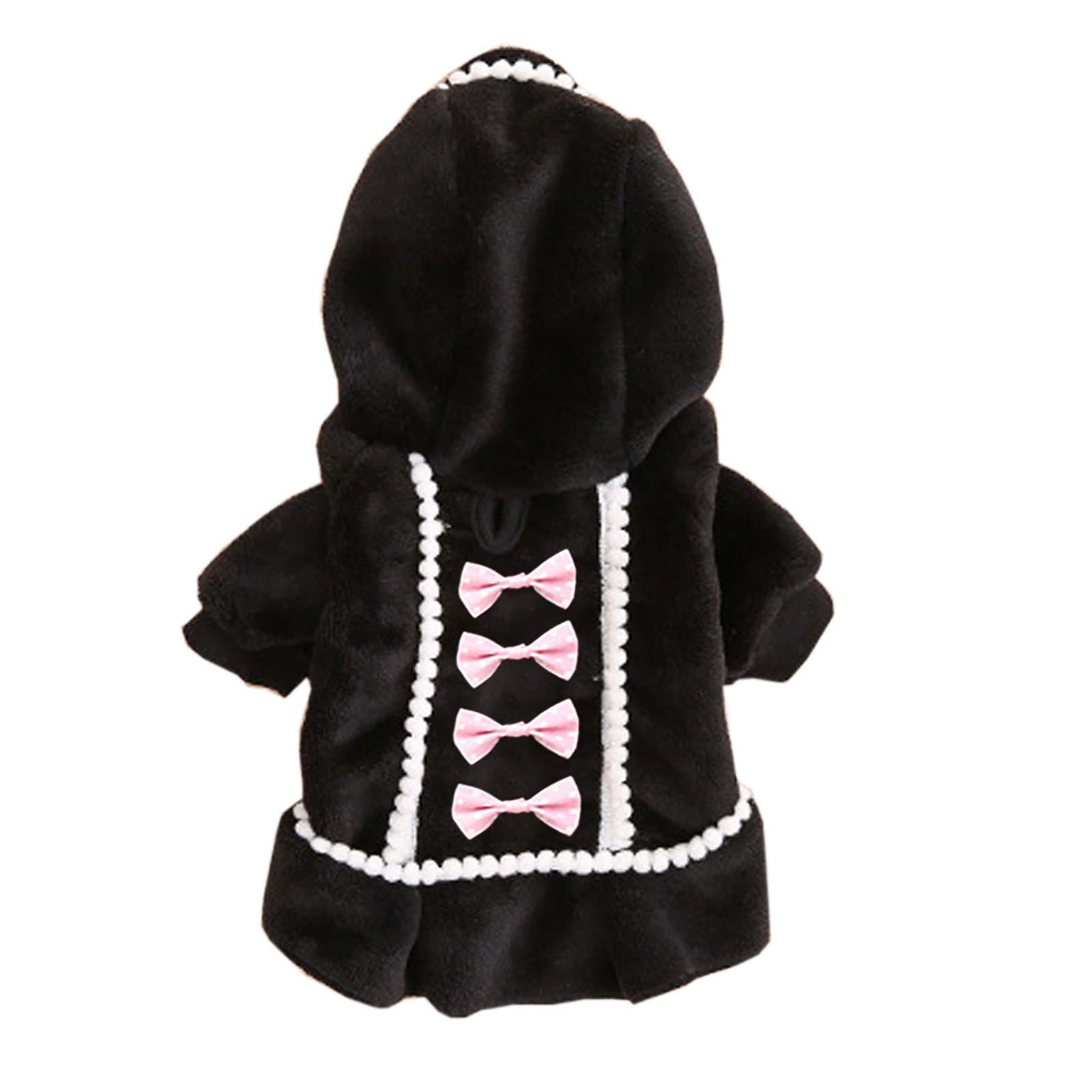 Large & Medium Winter Dog Jacket for Girl Puppies - Warm Pet Coat Apparel in Black (Size S) - Perfect for Cold Weather Walks & Outdoor Adventures