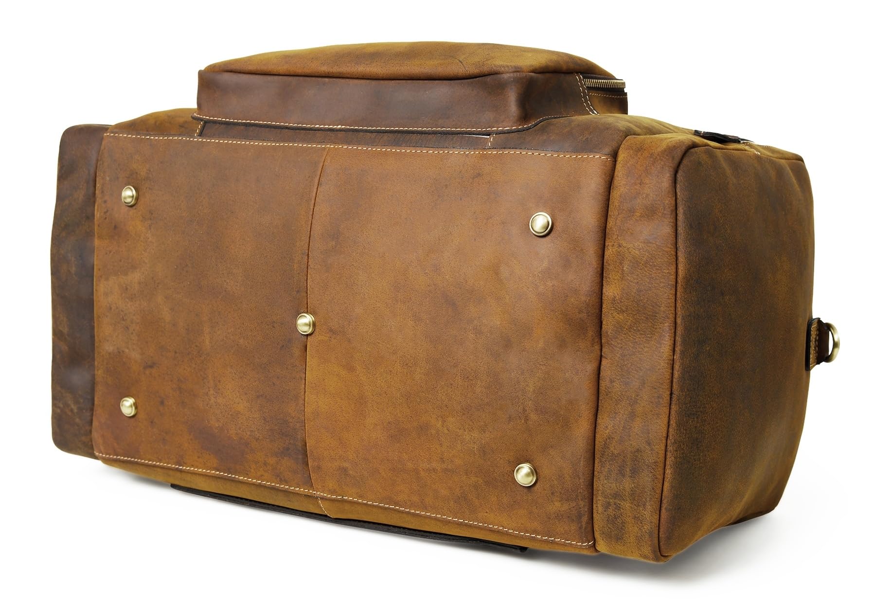 Premium Genuine Leather Duffel Bag - Water-Resistant Carry-On Luggage with Adjustable Shoulder Strap & Trolley Straps - Perfect for Travel, Gym, Business Trips & Weekend Getaways