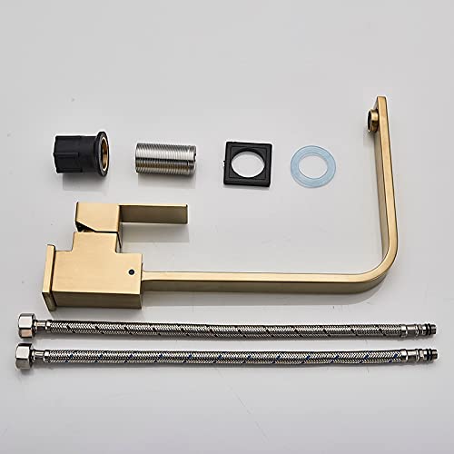 LUNEZY Brushed Nickel Kitchen Sink Mixer Tap - Hot & Cold Water Faucet for Easy Installation | Modern Kitchen Upgrade