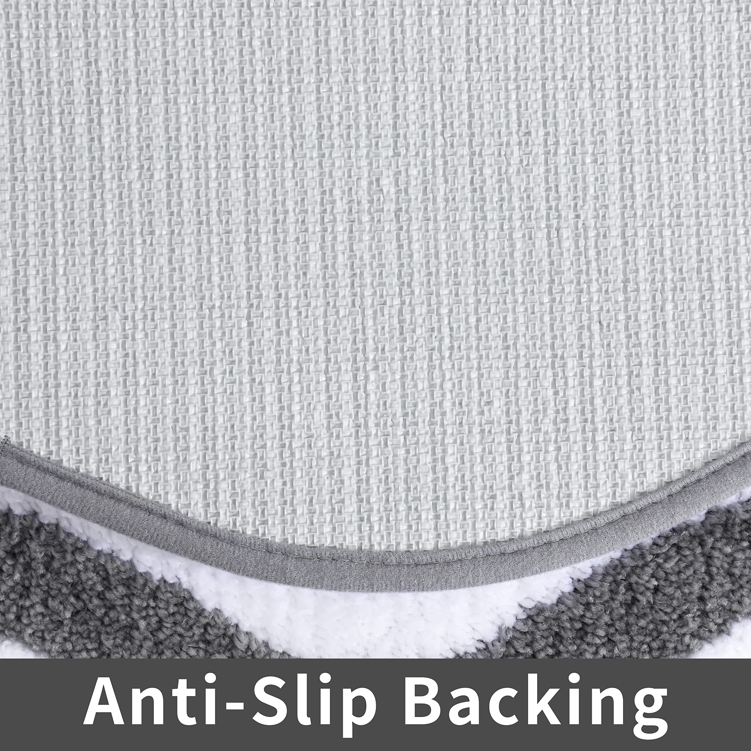Extra Thick Non-Slip Bath Rug Set - Super Soft Plush 100% Polyester Bath Mats, Water Absorbent Bathroom Rugs for Living Room & Bathroom (Grey, 24x48+20x32 Inches) - Perfect for Cozy Home Decor, Spa-Like Bathroom Experience & Wet Area Safety