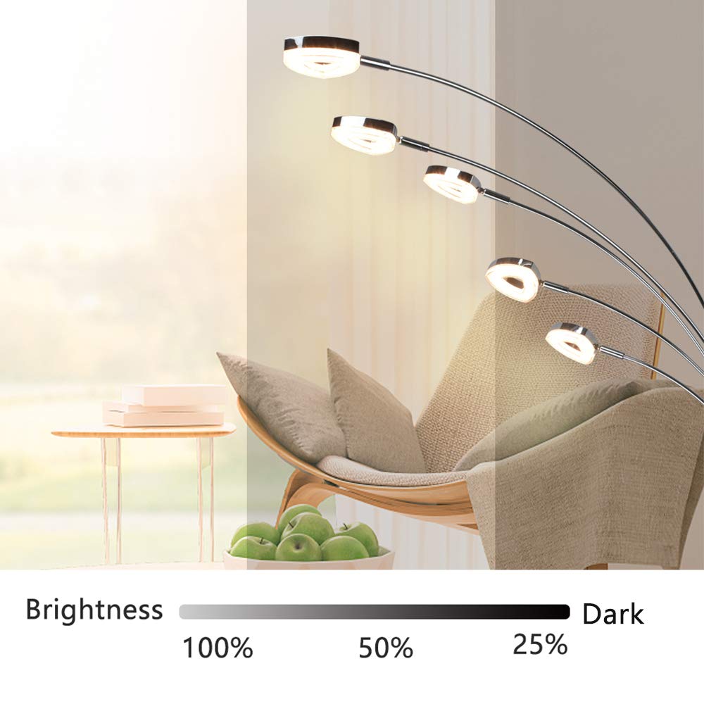 PADMA LED Floor Lamp with Rotatable Head - Dimmable Modern Standing Light with Crystal LED Beads for Eye Protection | 3000K Warm White Lighting for Living Room, Bedroom, Office & Corner | Perfect for Reading, Relaxing & Ambient Lighting