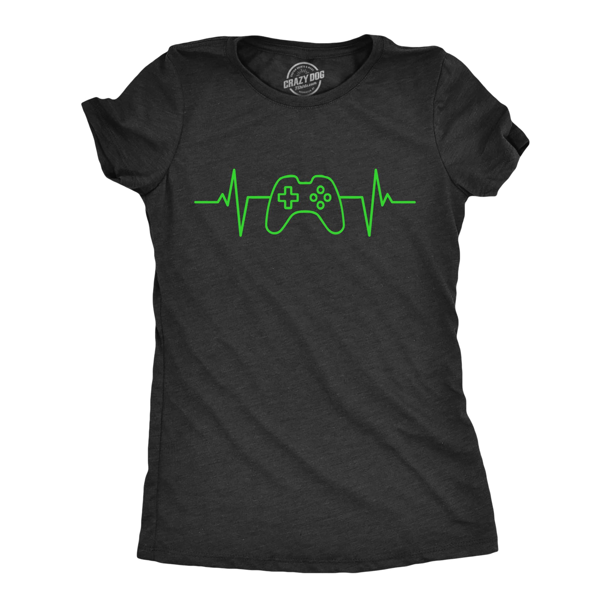 Funny Women's Video Game Heartbeat T-Shirt - Cool Controller Pulse Monitor Graphic Tee for Gamers | Perfect for Gaming Events, Cosplay & Casual Wear