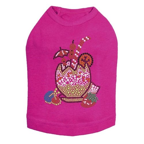 Tropical Coconut Print Rhinestone Tank Top for Women - Summer Beach Party, Cocktail Dress, Casual Wear - Multiple Colors Available