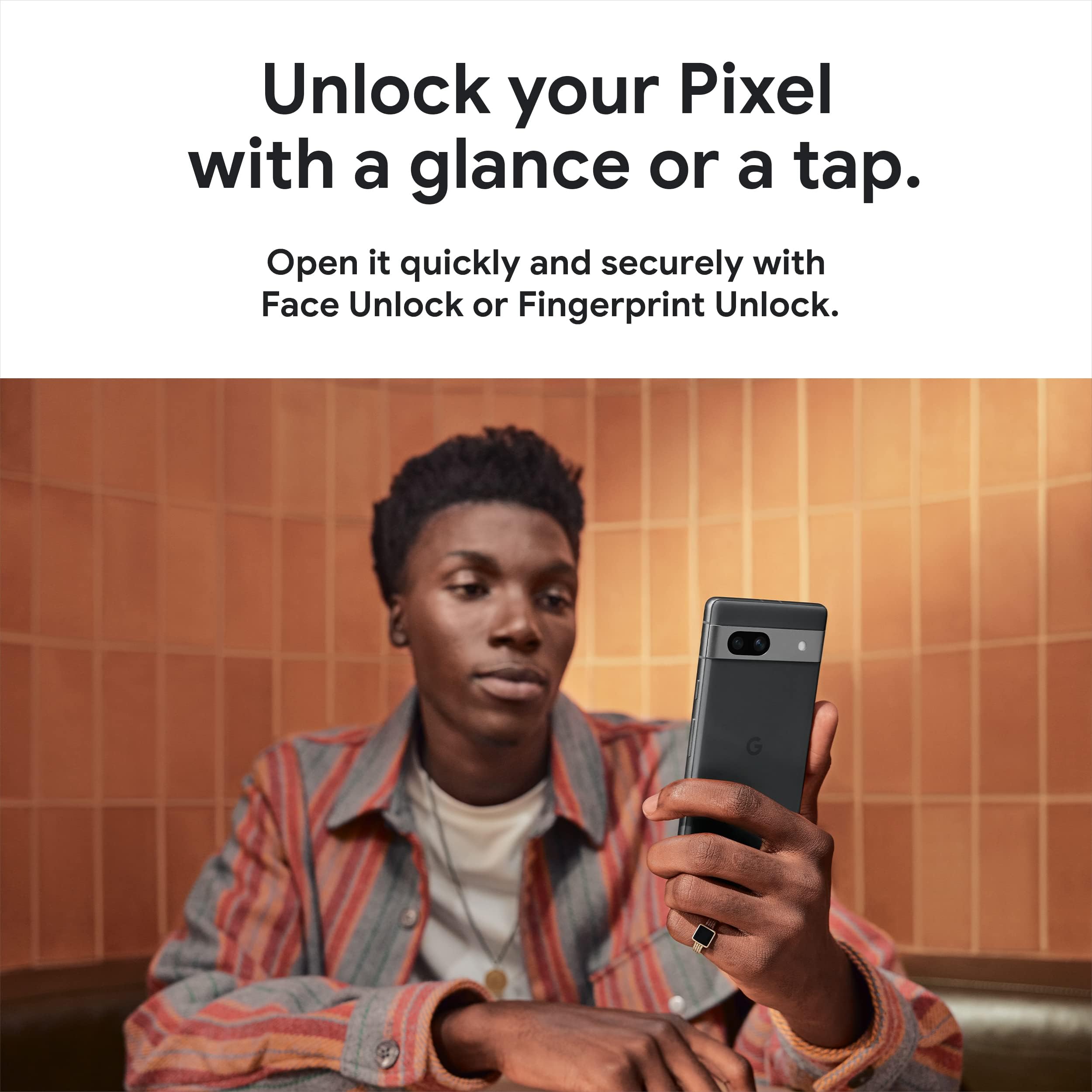 Google Pixel 7a Unlocked Android Smartphone - 128GB Charcoal - Wide Angle Camera & 24-Hour Battery Life - Perfect for Travel Photography & All-Day Productivity