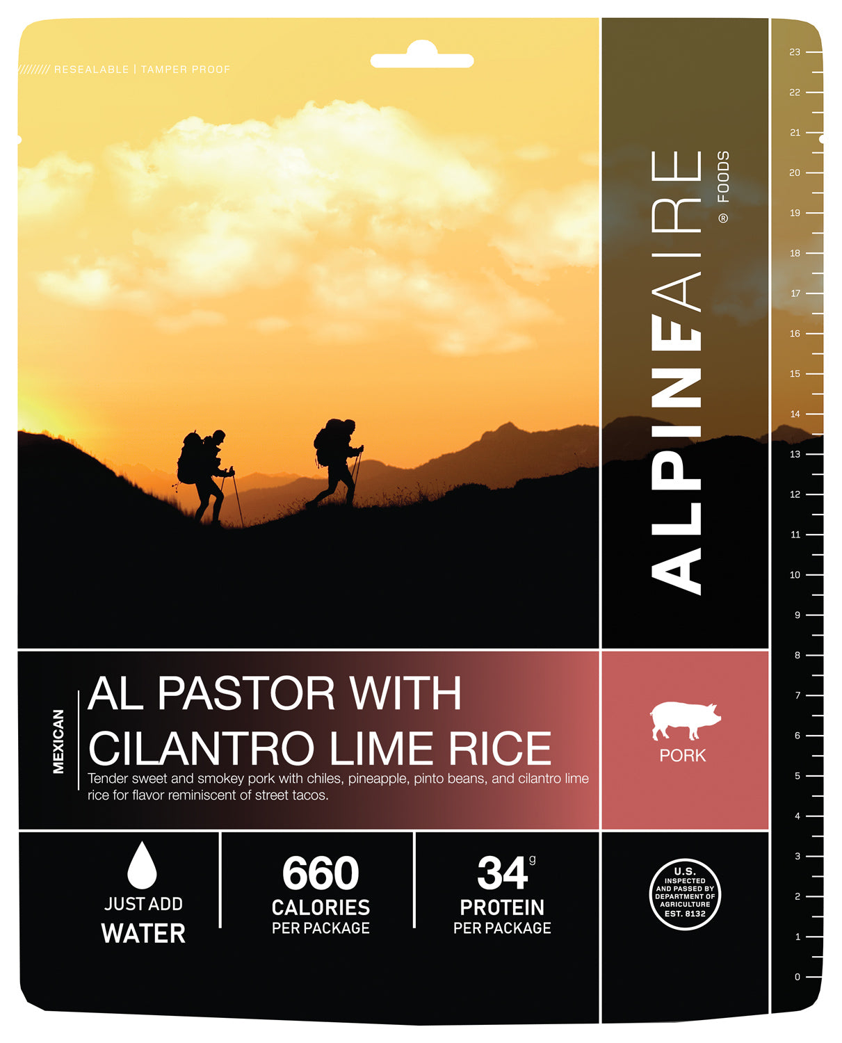 Alpine Aire Al Pastor Cilantro Lime Rice - Delicious Freeze-Dried Mexican Meal with Authentic Flavors | Perfect for Camping, Hiking & Emergency Food Storage