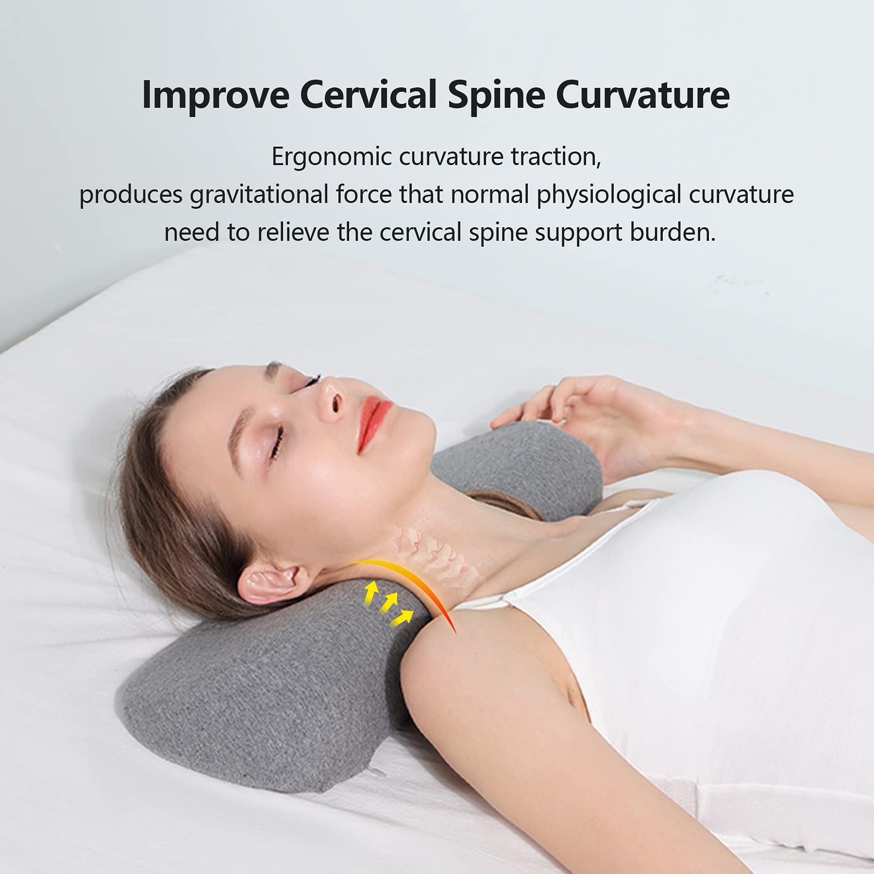 **Orthopedic Memory Foam Cervical Neck Pillow for Pain Relief & Support - Ergonomic Design for Stiff Neck, Back & Shoulder Pain - Dark Gray Bed Pillow for Side, Back & Stomach Sleepers**    *(Use Cases: Ideal for Travel, Home, Office, Post-Surgery Recovery & Chiropractic Alignment)*
