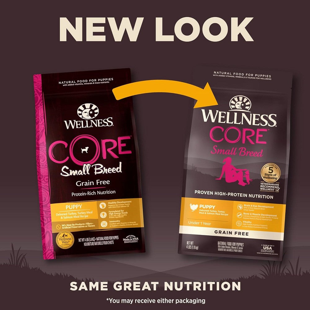 Premium CORE Turkey & Salmon Small Breed Puppy Dry Food - High Protein Grain-Free Kibble for Toy & Mini Dogs - Perfect for Active Puppies & Sensitive Stomachs