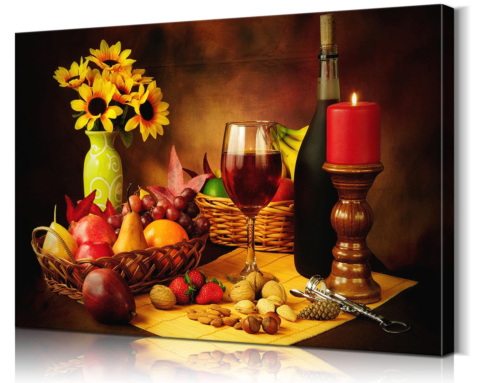 Modern Kitchen Wall Art - Wine & Fruit Food Poster Print for Dining Room Decor (28