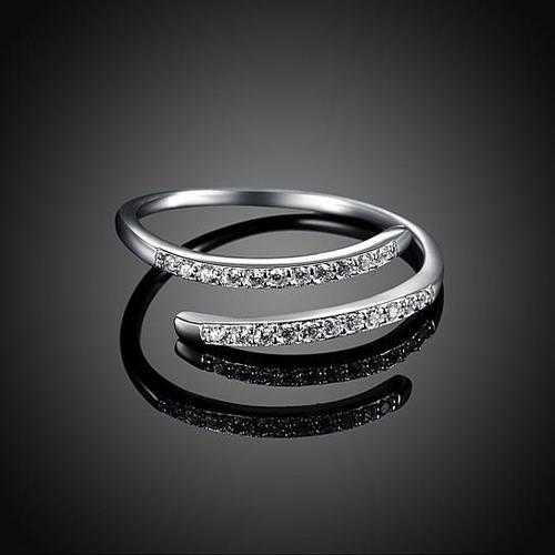 Elegant Pave Crystal Swirl Ring - Minimalist & Dainty Jewelry for Women - Perfect for Weddings, Anniversaries & Everyday Wear