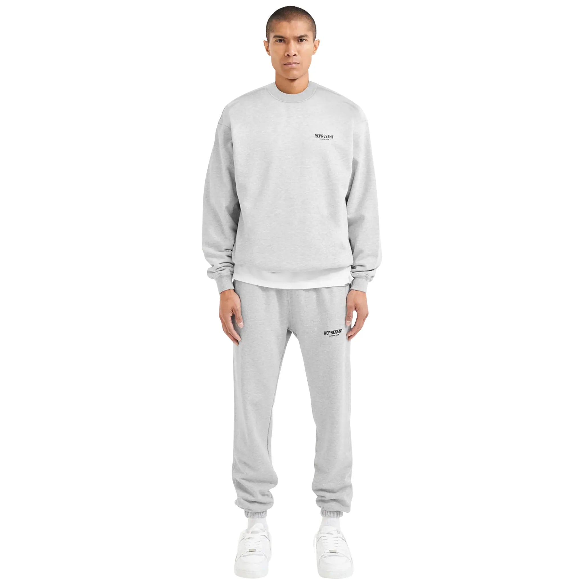 Represent Owners Club Ash Grey Sweatshirt - Premium Cotton Pullover Hoodie for Men & Women | Streetwear Fashion, Casual Wear, Gym & Lounge Outfit